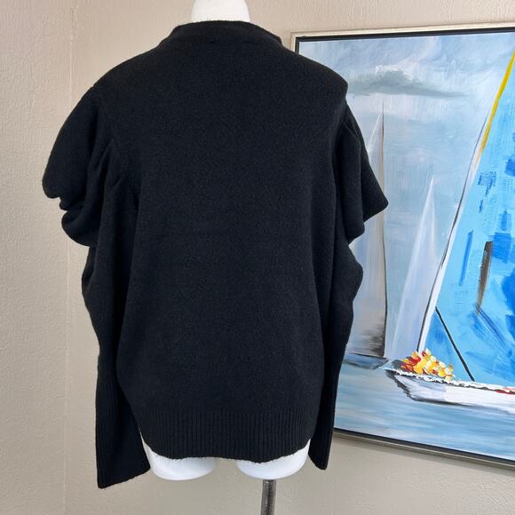 Express Sweater Black Mock neck Ruffle Sleeve Size XL NWT - Picture 5 of 7